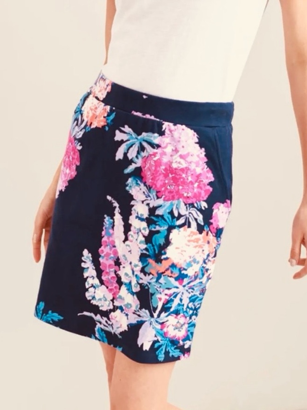 NWOT Joules Portia Print Jersey Pull On Mini Skirt with Pockets 4 S Small